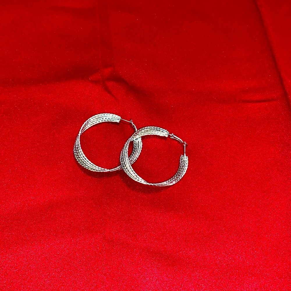 Silver hoop earrings